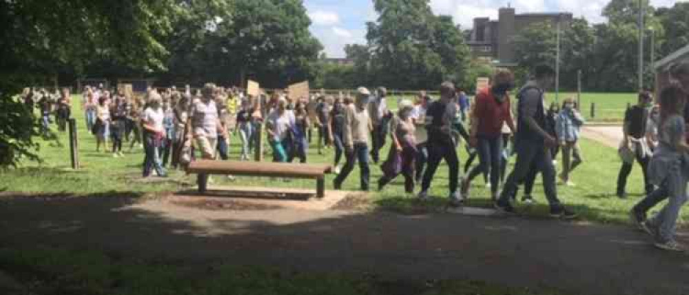 The Black Lives Matter March leaves from Hood Park in Ashby last month. Photo: Ashby Nub News