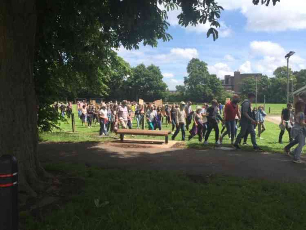 The Black Lives Matter March leaves from Hood Park in Ashby last month. Photo: Ashby Nub News