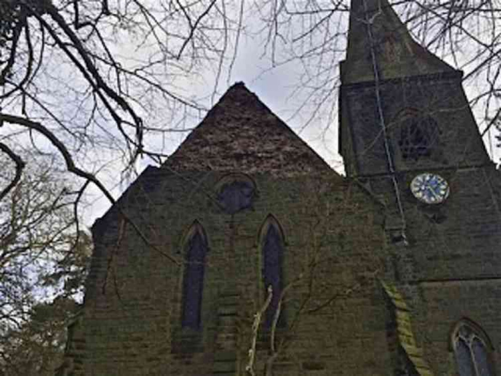 Part of the church fell off during Storm Ciara last February. Photo: Ashby Nub News