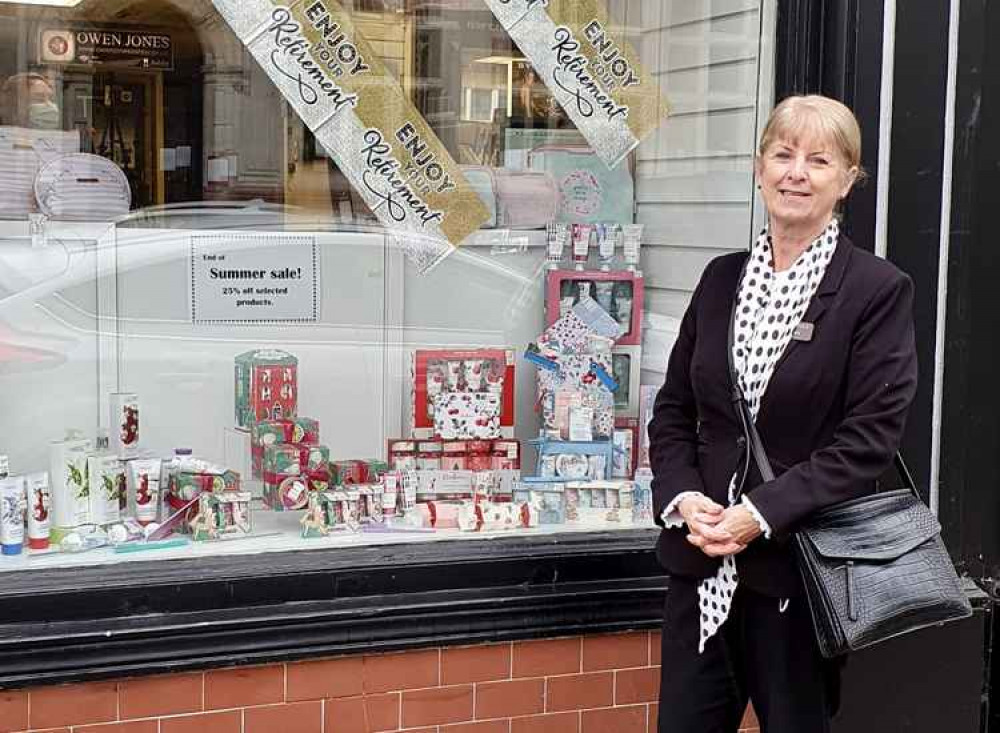 Mary Conibear about to start her last day at Dean & Smedley in Market Street