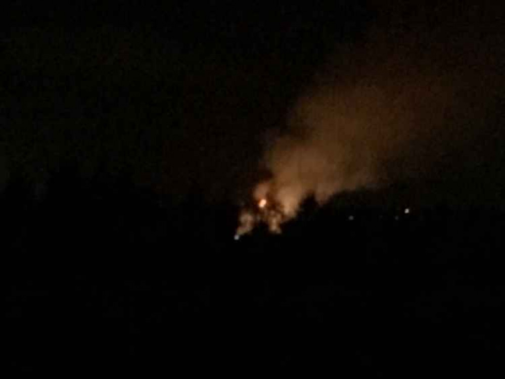 The fire could be seen from the surrounding roads. Photo: Ashby Nub News