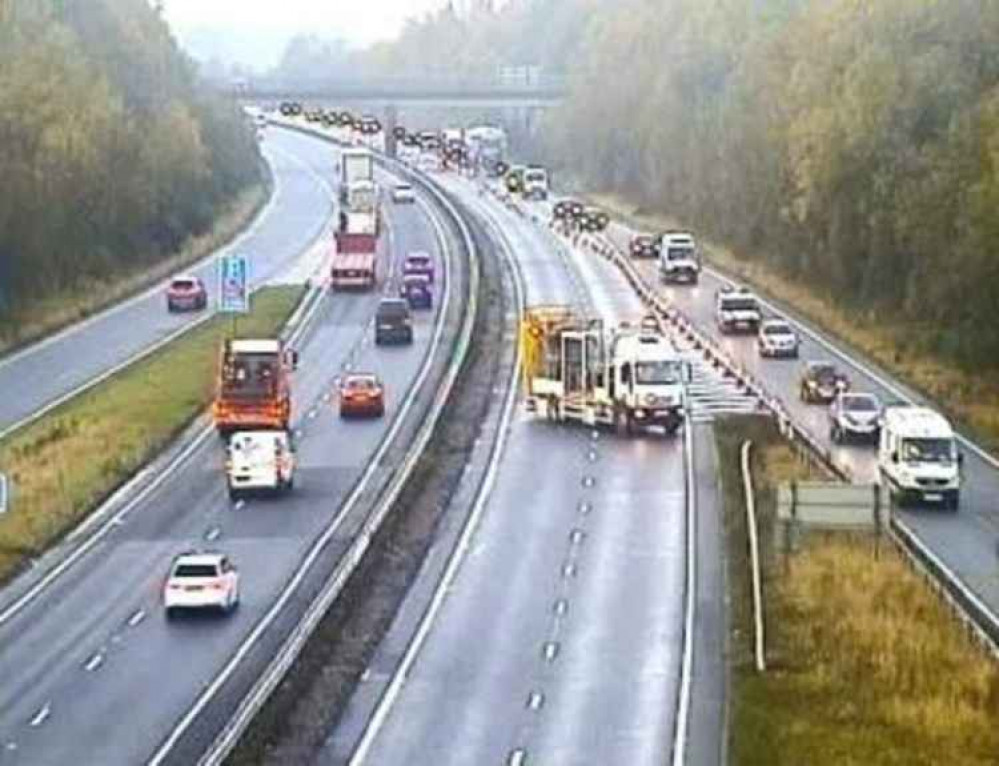 The scene on the A42 this morning. Photo: Highways England