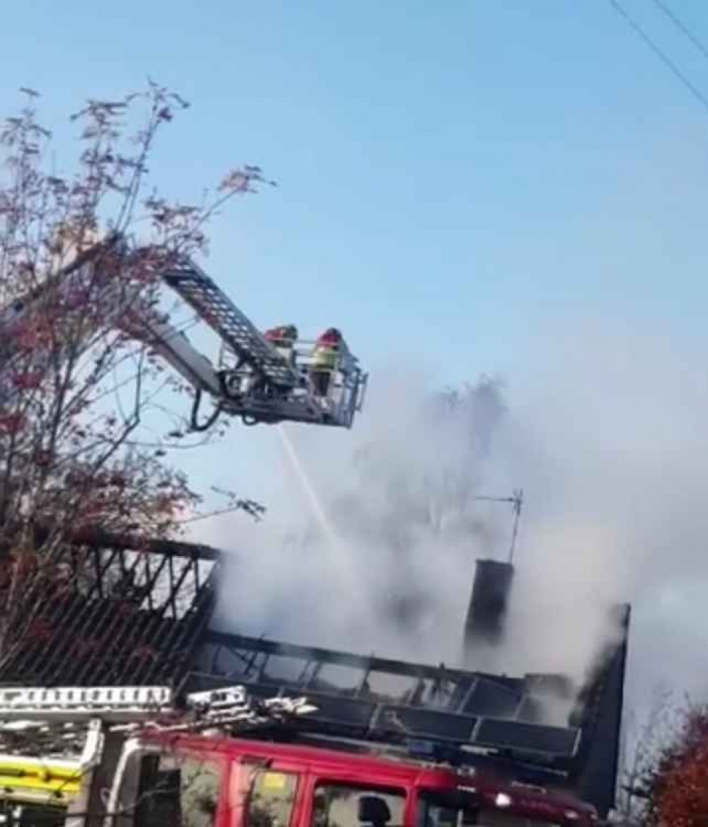 The fire tore through the house. Photo: Spotted Ashby de la Zouch