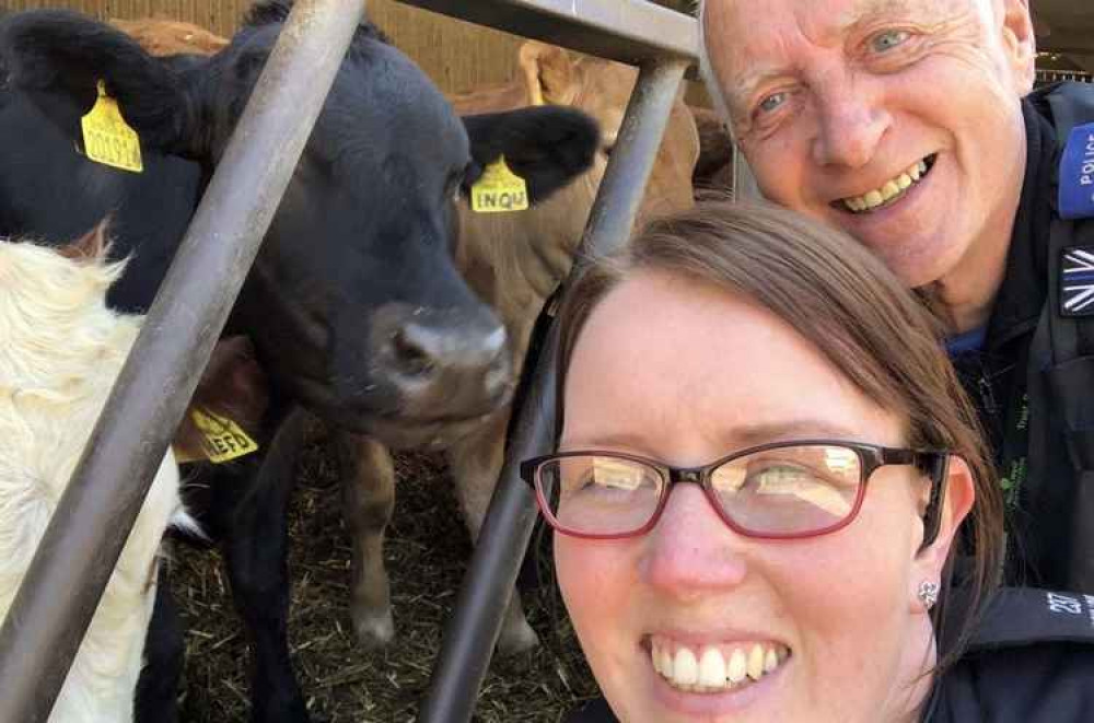 Emma Holmes and Tony Gallagher on the rural beat.Photo: Leicestershire Police