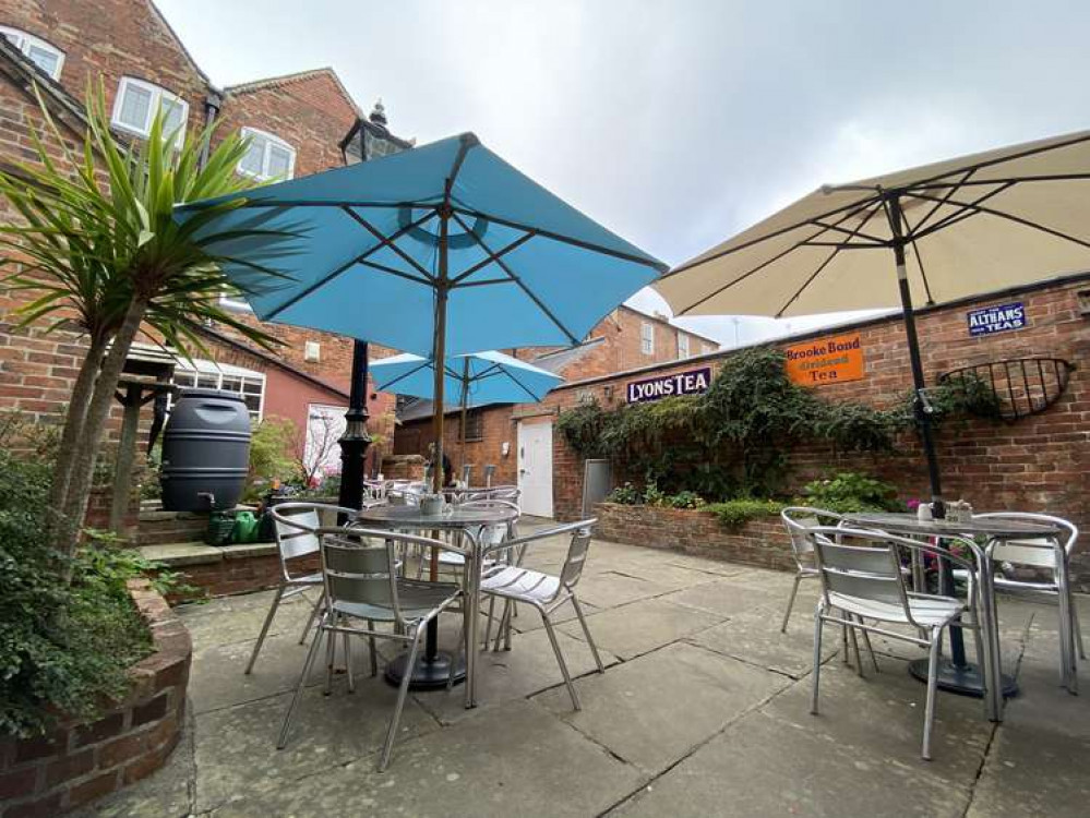 The outdoor area is ideal for dining when the weather is good