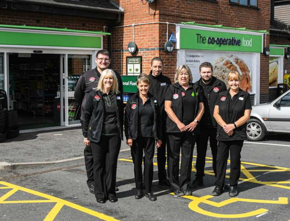 Store Manager Kim Grice (Front, second right) and the rest of the Central England Co-op team in Overseal