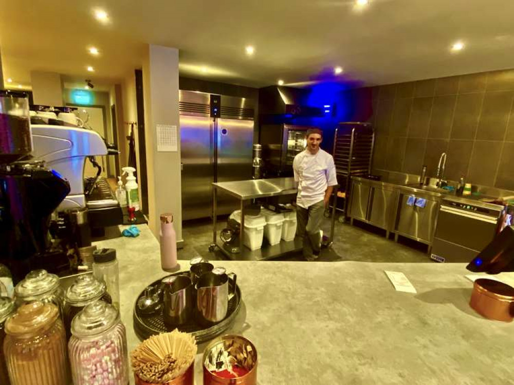 Mark's open plan kitchen allows customers to see what is being prepared