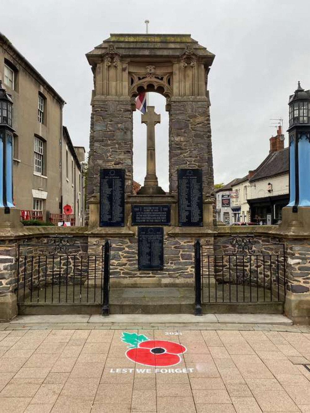 A pavement poppy is now in place at the War Memorial in Market Street