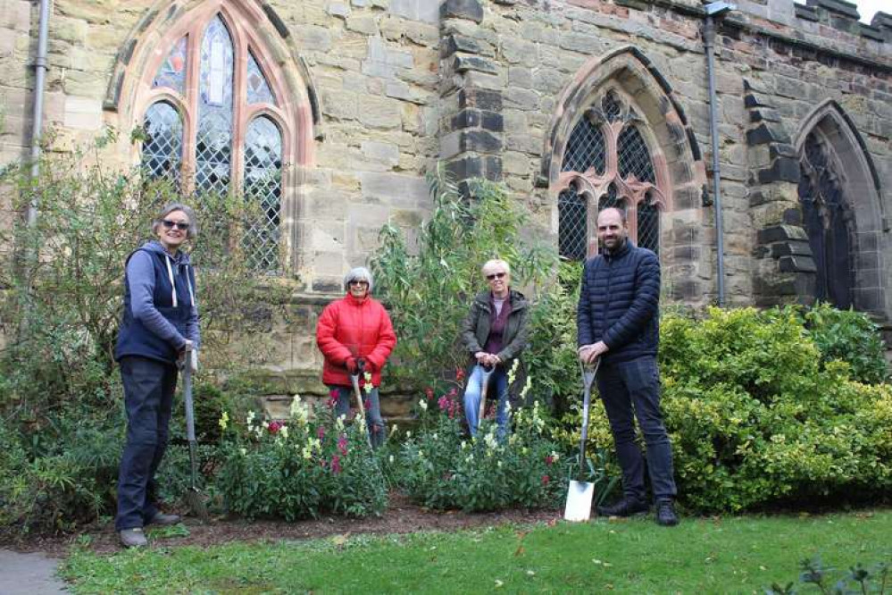 (L-R) Linda Plummer, lead volunteer with group members Chris Cornell, Mandy Walker and Cllr Andrew Woodman