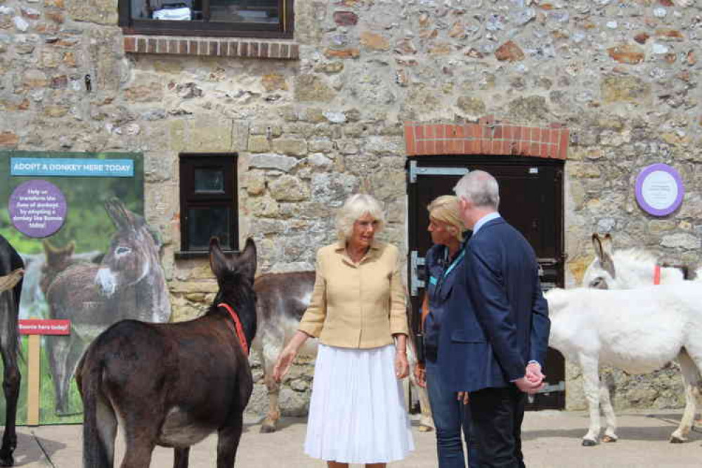 HRH The Duchess of Cornwall visiting The Donkey Sanctuary in Sidmouth