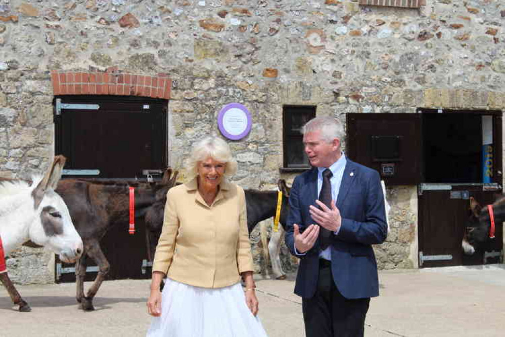 HRH The Duchess of Cornwall visiting The Donkey Sanctuary in Sidmouth