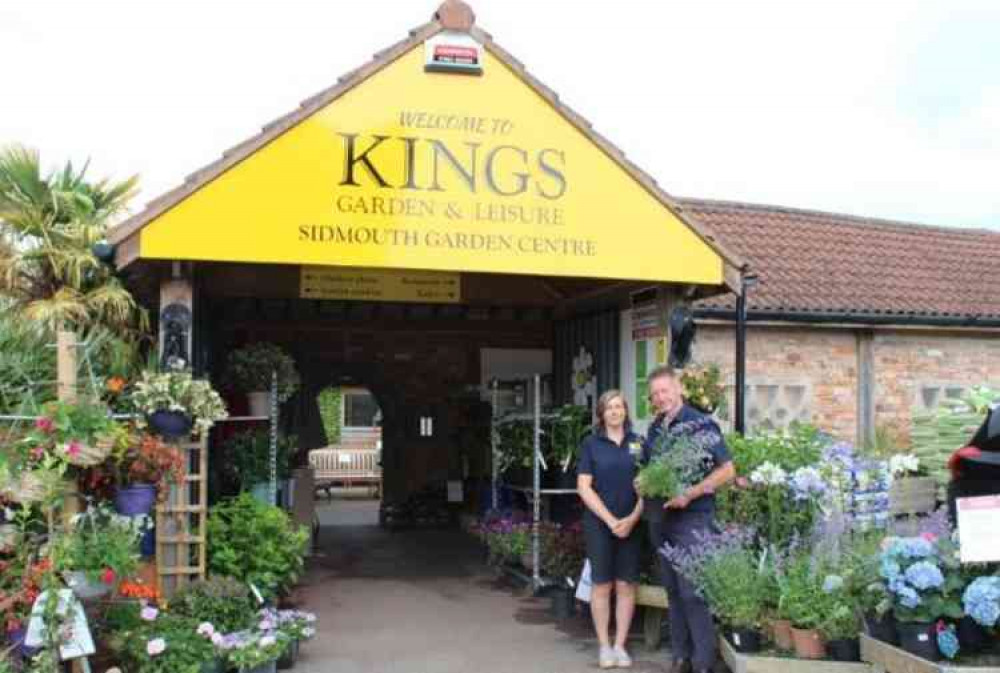 Richard King and Horticultural Manager Emma Grainger-Barbour outside Kings Garden Centre in Sidmouth.