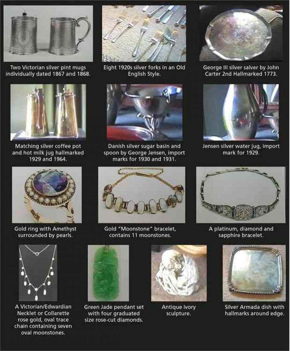 Police have issued pictures of some of the items stolen.