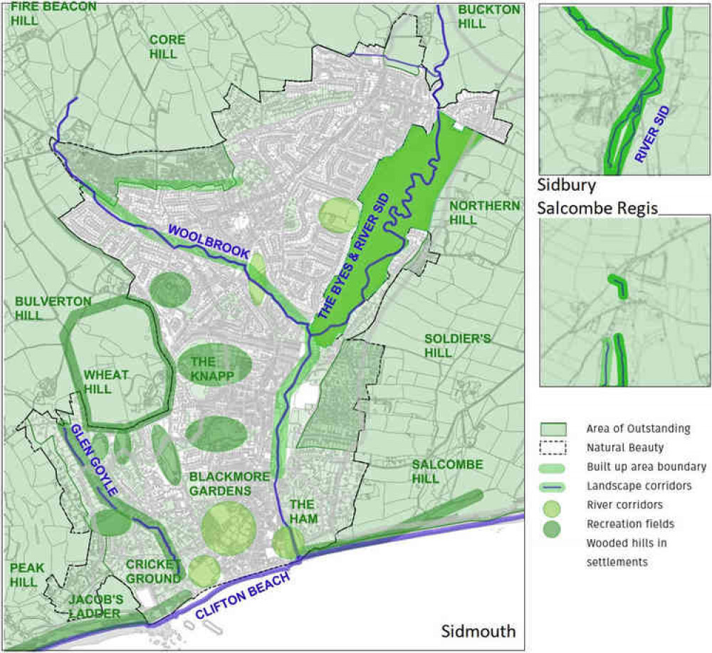 A map of the areas being considered in the plan.