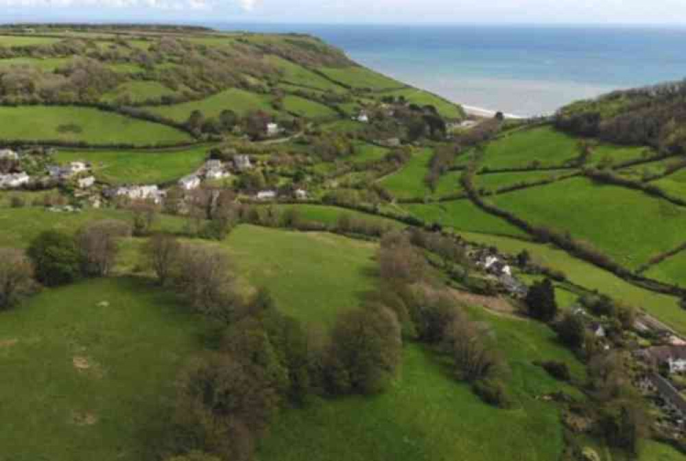 View out to Branscombe Beach.