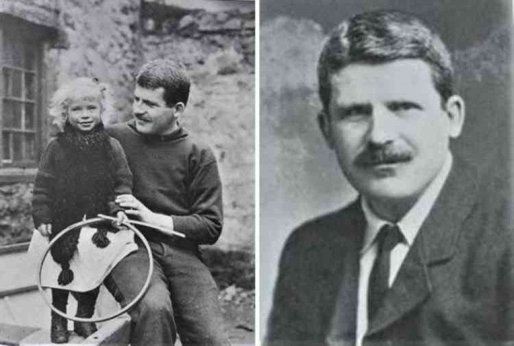 Pictured (L-R): Stephen Reynolds with Semaphore – daughter of the Woolleys and Stephen as civil servant. Photo credit: Sidmouth Museum