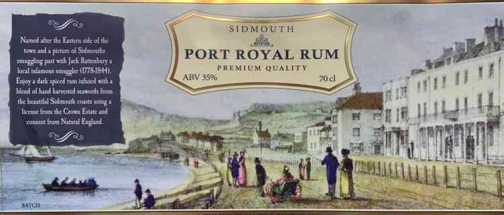 Sidmouth Port Royal Rum's label.