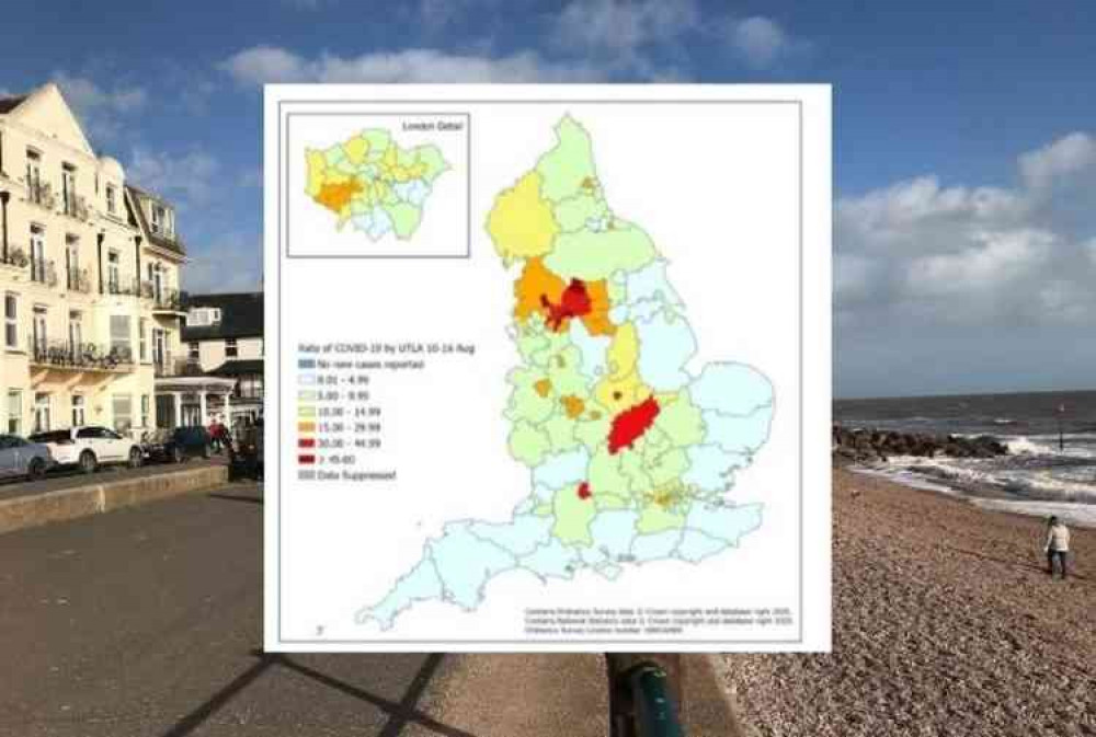 Weekly rate of COVID-19 cases per 100,000 population tested