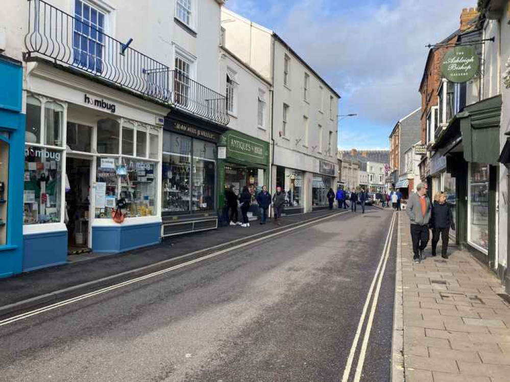 Fore Street in Sidmouth town centre.