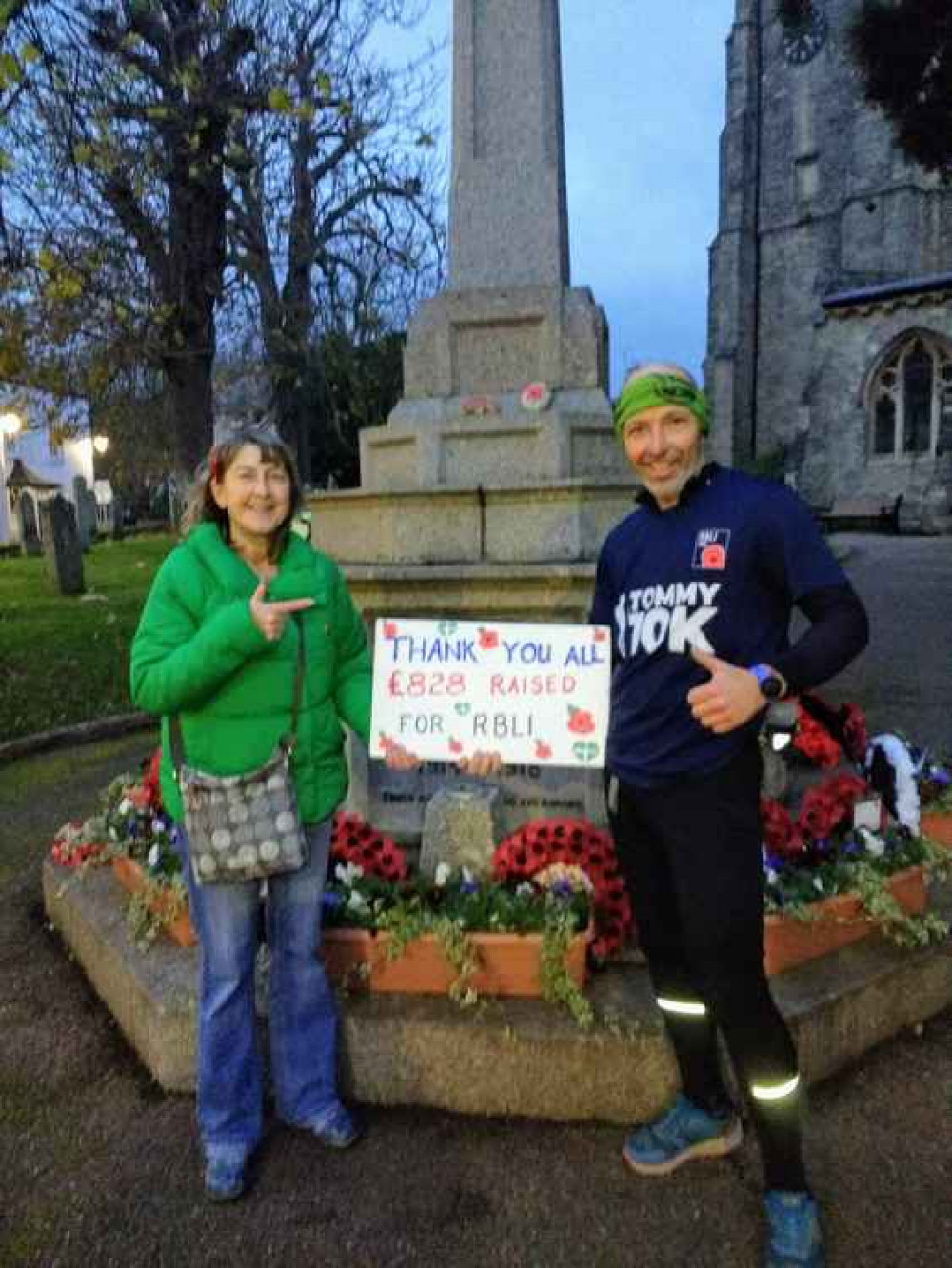 Adrian with his supportive partner, Annie.  At this point Adrian had raised £828 and had ran approx 180k.