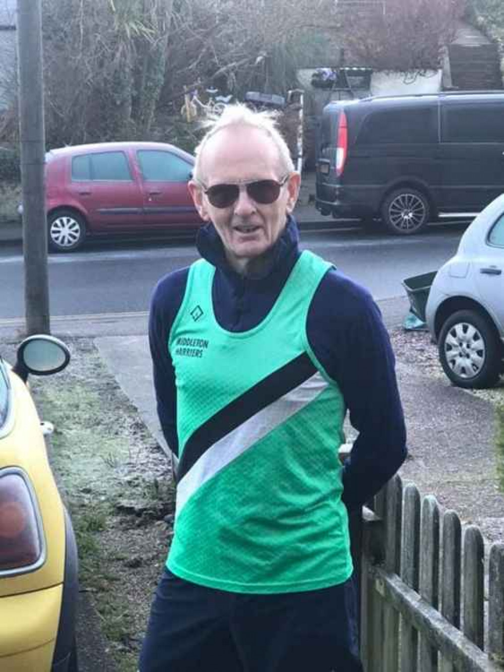 John Sharples celebrating his 1000th mile in 2020