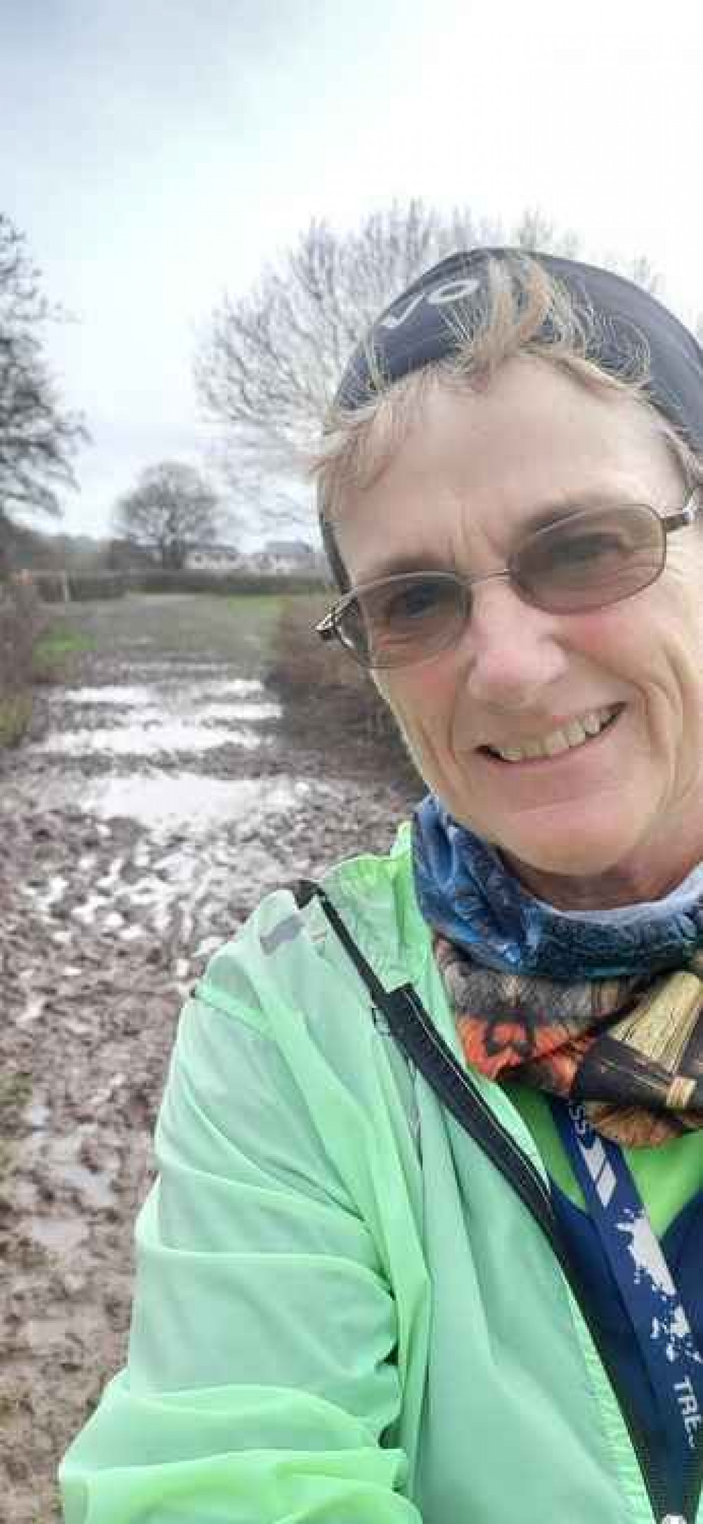 Jo Earlam faces the mud