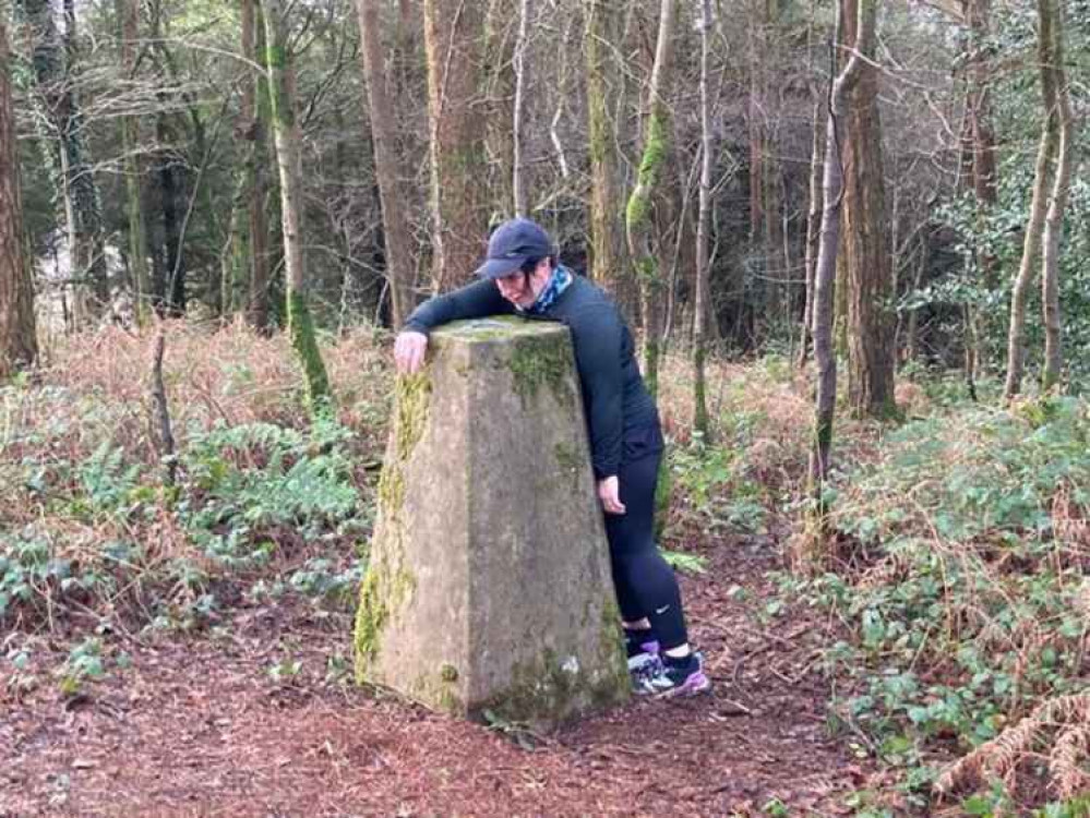 Jenny Kay recovering after a climb up through the woods