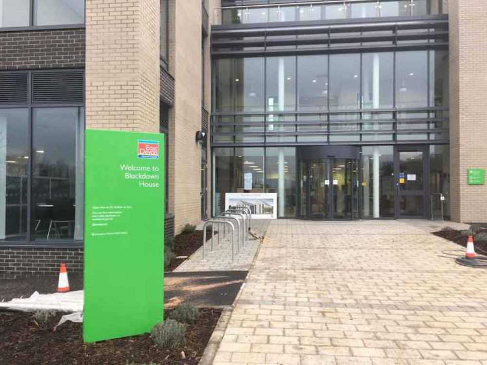 East Devon District Council's HQ, where meetings will have to be held in person again