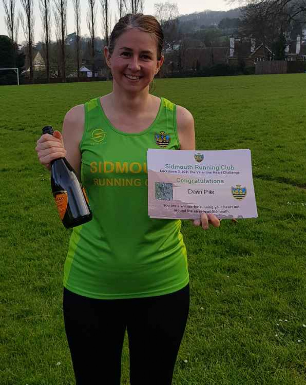 New MG Dawn Pike with her heartfelt certificate and Prosecco.