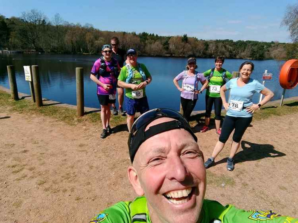 A quick selfie at the reservoir for the 5 trigs team