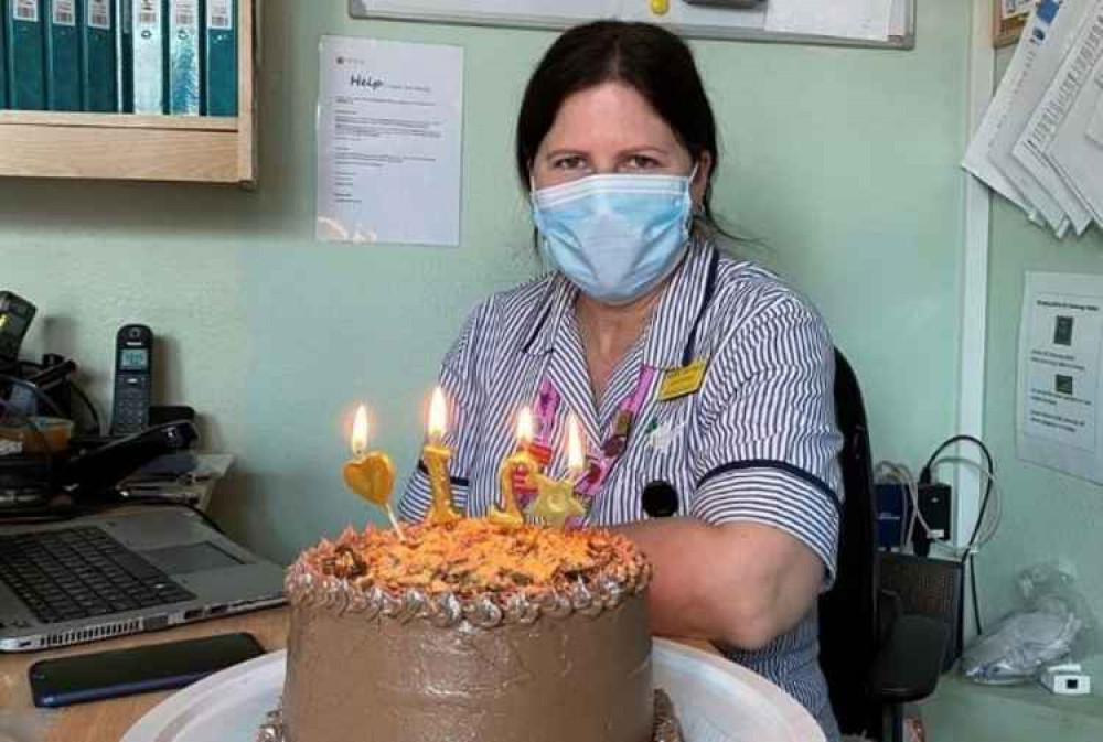 Amanda with birthday cake