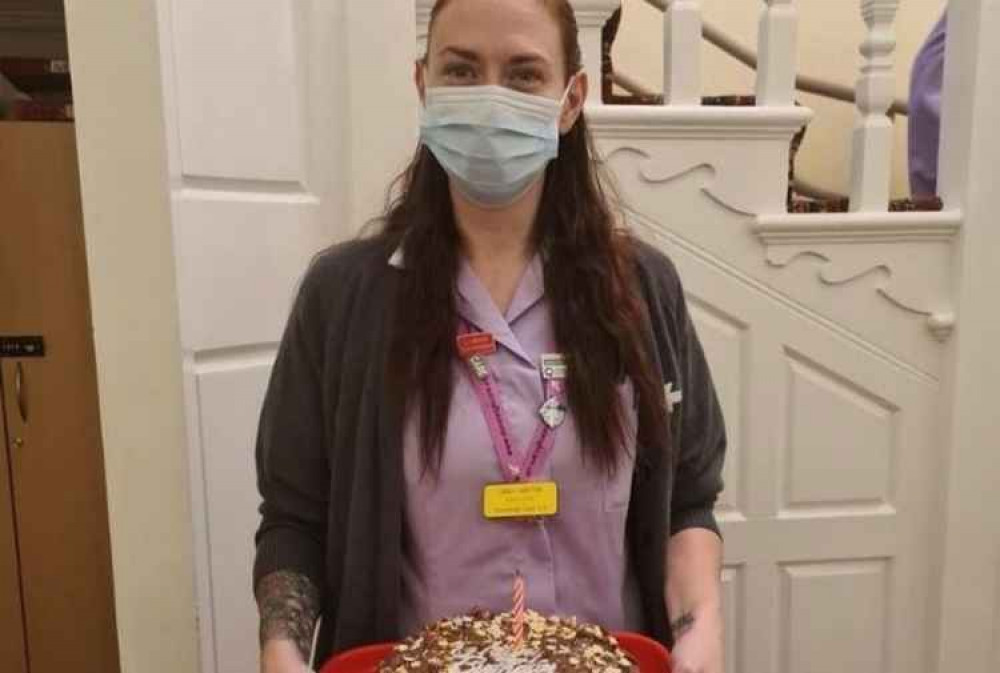 Carly with birthday cake