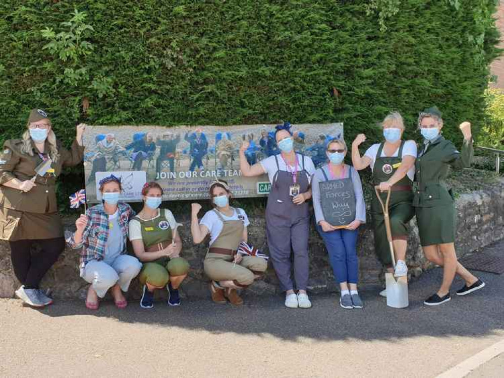 Staff dressed as Land Army girls for the day