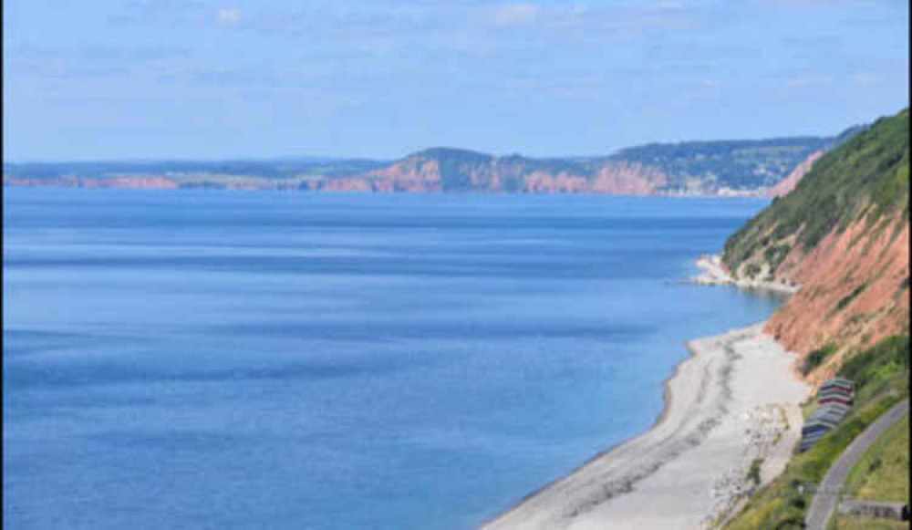 Branscombe: Jurassic Coast towards Sidmouth from top of East Cliff