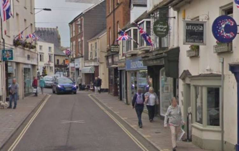 Fore Street, Sidmouth, by Google Street View