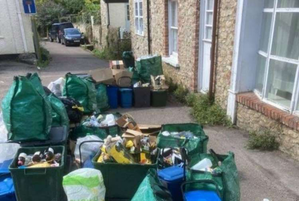 Rubbish left around where the car was parked, showing how it blocked access