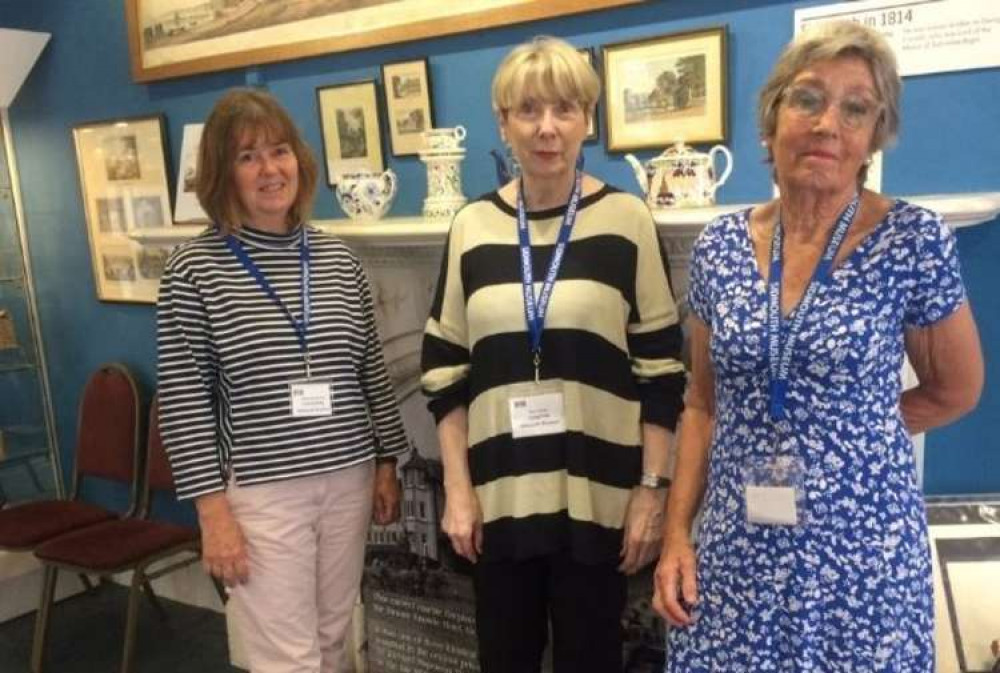 Curator Ann Tanner, centre, with volunteers Penny Armstrong and Chris Pike