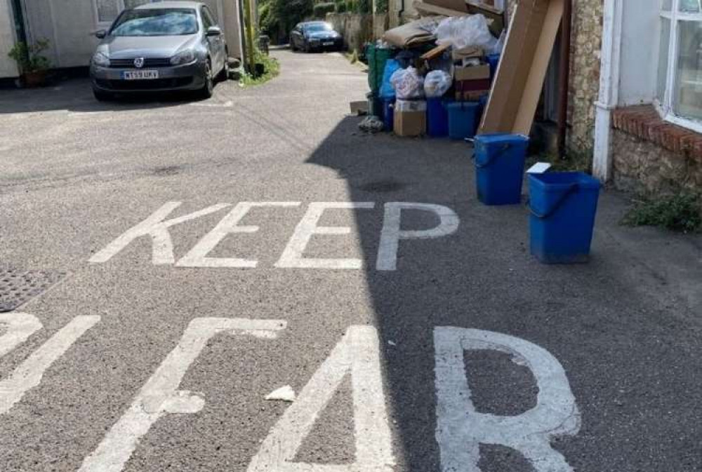 The Keep Clear zone where the car was parked for two days