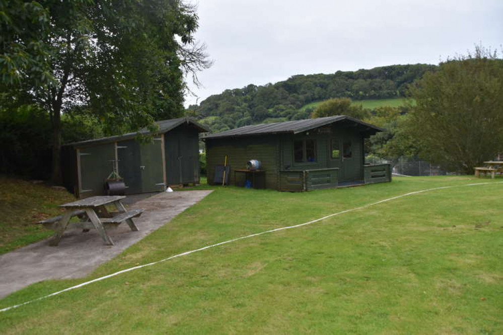 Branscombe Cricket Club with Jurassic Coast in background