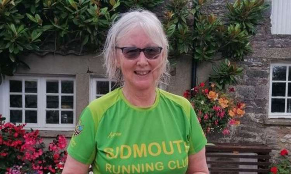 Emma Grainger at the end of her Teignbridge Trot 10k