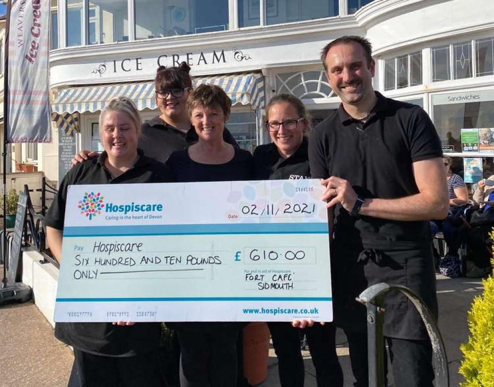 Bev Faulkner, who works in Fort Cafe on Sidmouth seafront, took part in Hospiscare's Marathon in a Month challenge