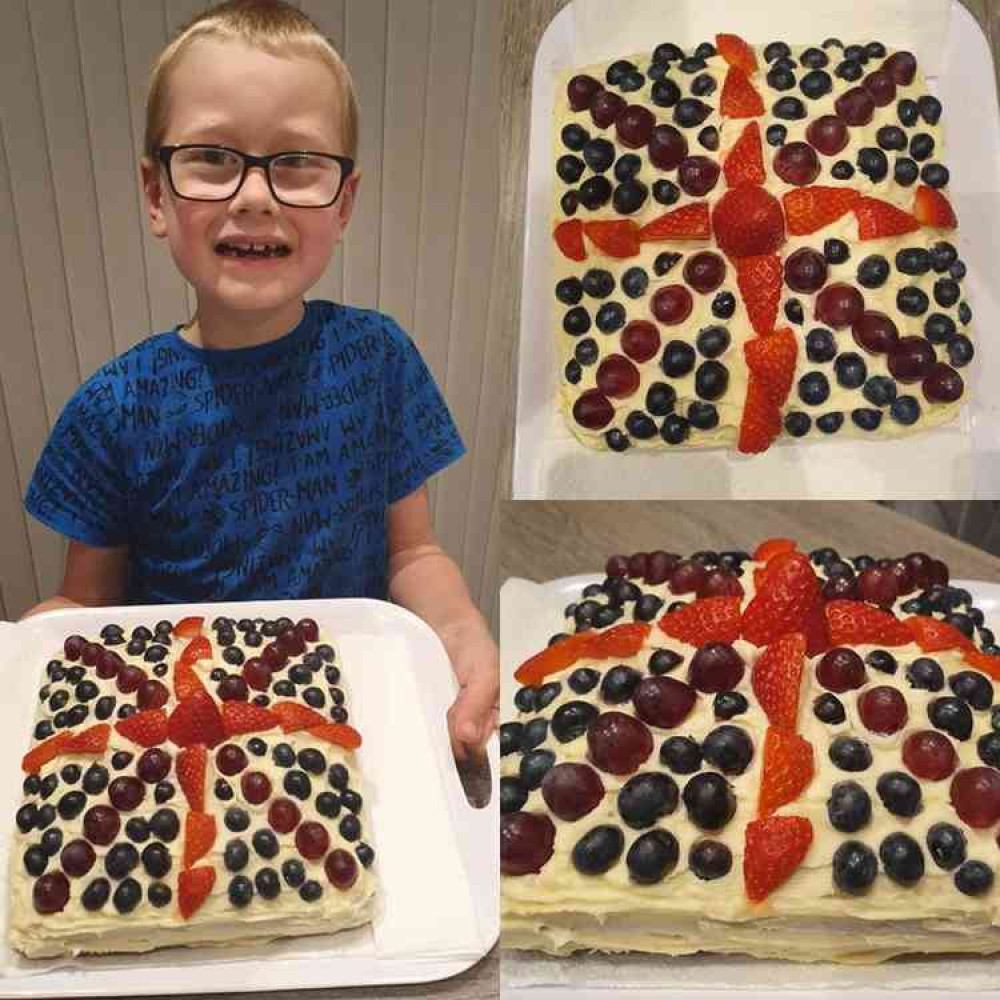 Lewis and his VE Day cake!