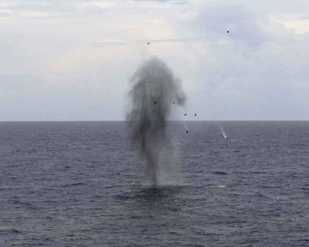 The craft being sunk. Credit: Royal Navy.