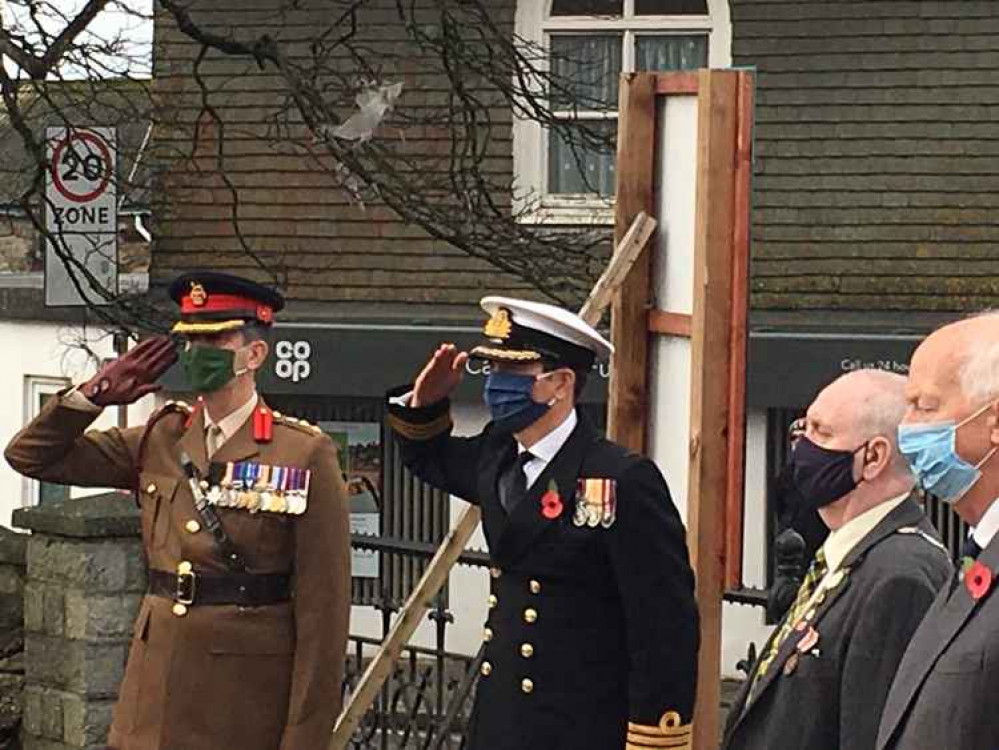 Cdr Richard Underwood (centre) at Camborne.