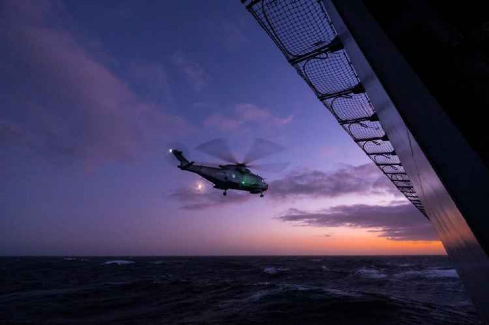 Merlin Mk2 flying from RFA Fort Victoria. Credit: Matthew Bromage.