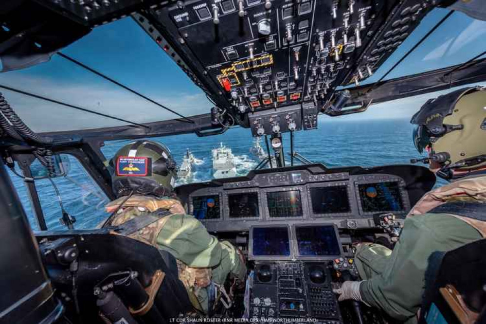 Inside a Merlin Mk2 helicopter. Credit: Royal Navy.