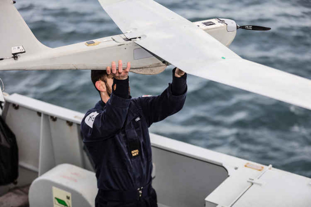 A sailor launches a Puma drone. Credit: Royal Navy/LPhot Alex Ceolin.