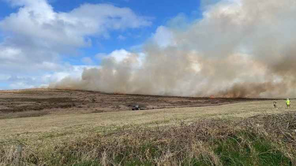 Photo of the St Just gorse fire.