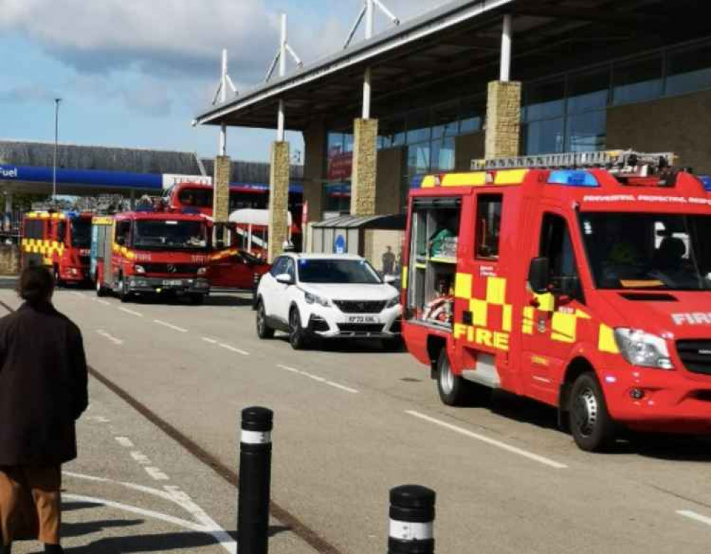 Fire service outside Tesco. Photo shared by Steve Hann.