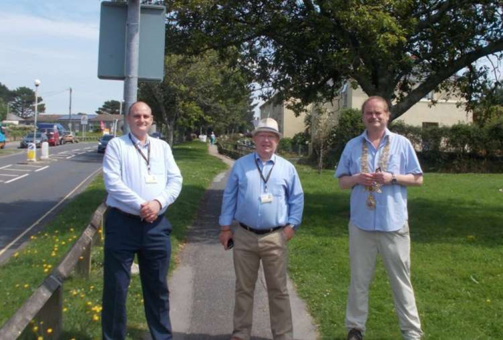 Helston's Mayor, Tim Grattan-Kane, Cornwall Councillors Mike Thomas and Guy Foreman. Credit: Helston Town Council. Helston's Mayor, Tim Grattan-Kane, Cornwall Councillors Mike Thomas and Guy Foreman. Credit: Helston Town Council.